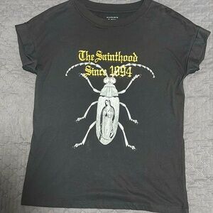 All Saints NWOT Women's Oversized Black and Gold T-Shirt Size Small